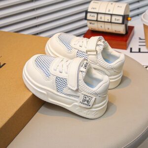 White and blue casual sneakers