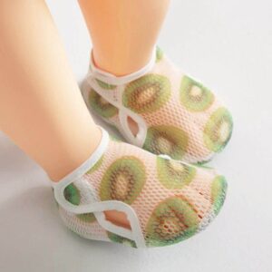 Kiwi fruit print mesh socks
