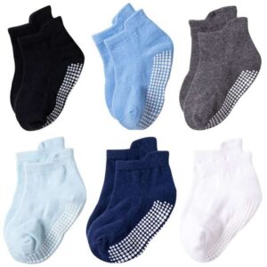 Solid color non-slip grip socks