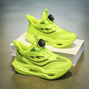 Neon green athletic sneakers