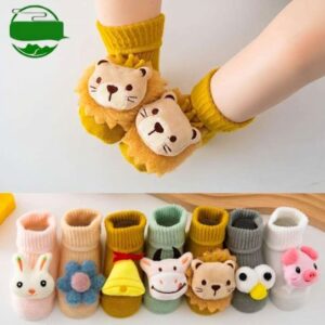 Yellow 3D cartoon animal socks